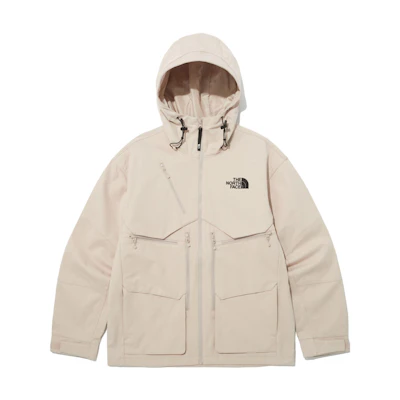 TNF Beige Multi-Pocket Hooded Utility Jacket NJ3BP05A