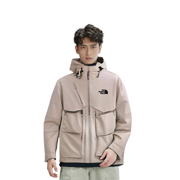 TNF Beige Multi-Pocket Hooded Utility Jacket NJ3BP05A 圖 6