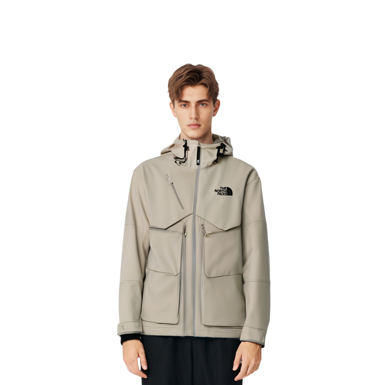 TNF Beige Multi-Pocket Hooded Utility Jacket NJ3BP05A 圖 7