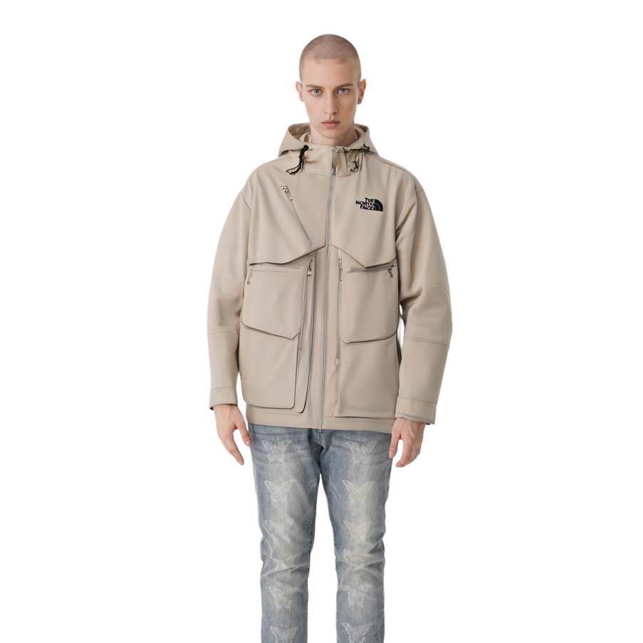 TNF Beige Multi-Pocket Hooded Utility Jacket NJ3BP05A 圖 10