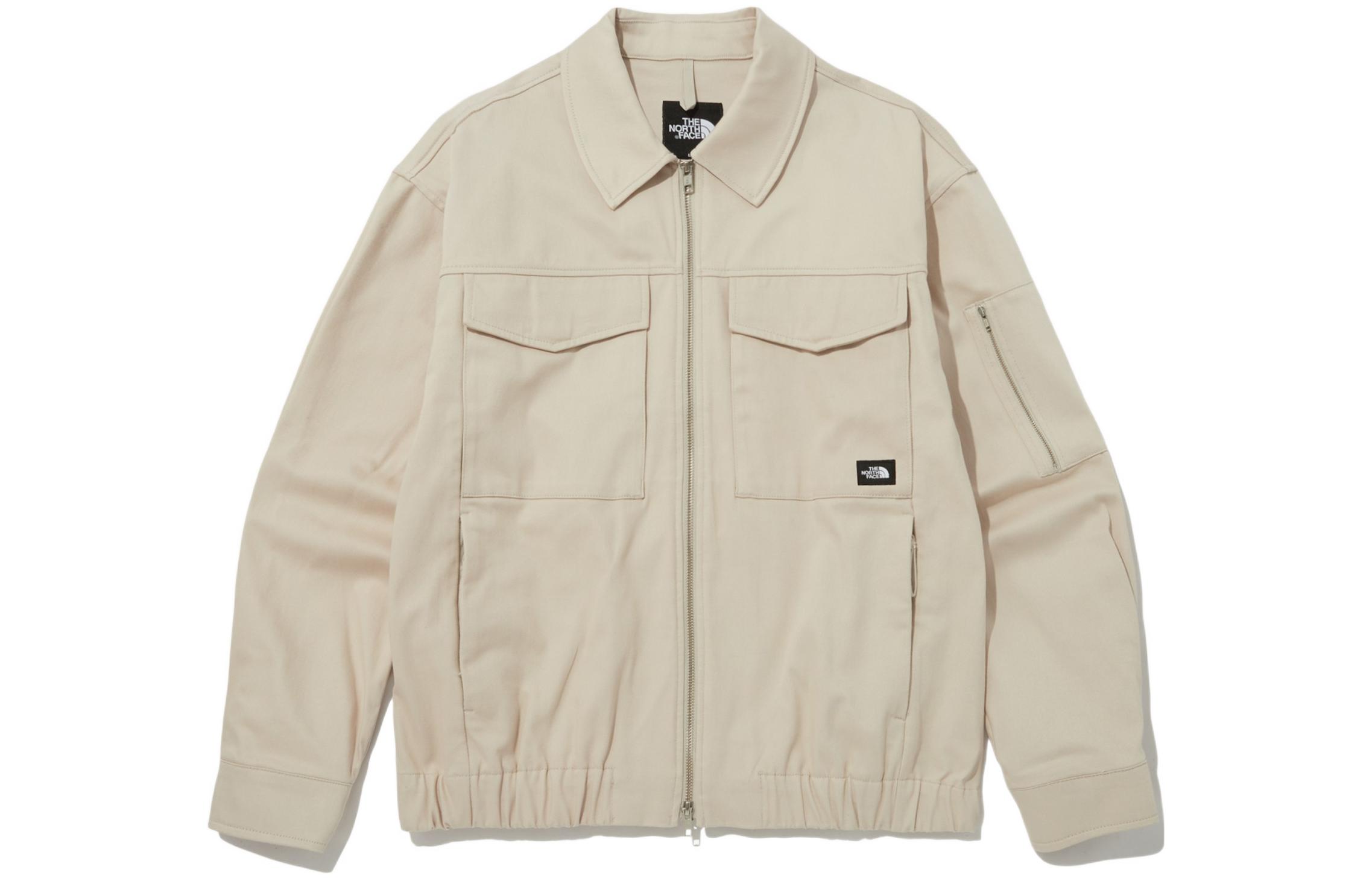 TNF Beige Multi-Pocket Zip-Up Pilot Jacket for Men NJ3BP00C 圖 2