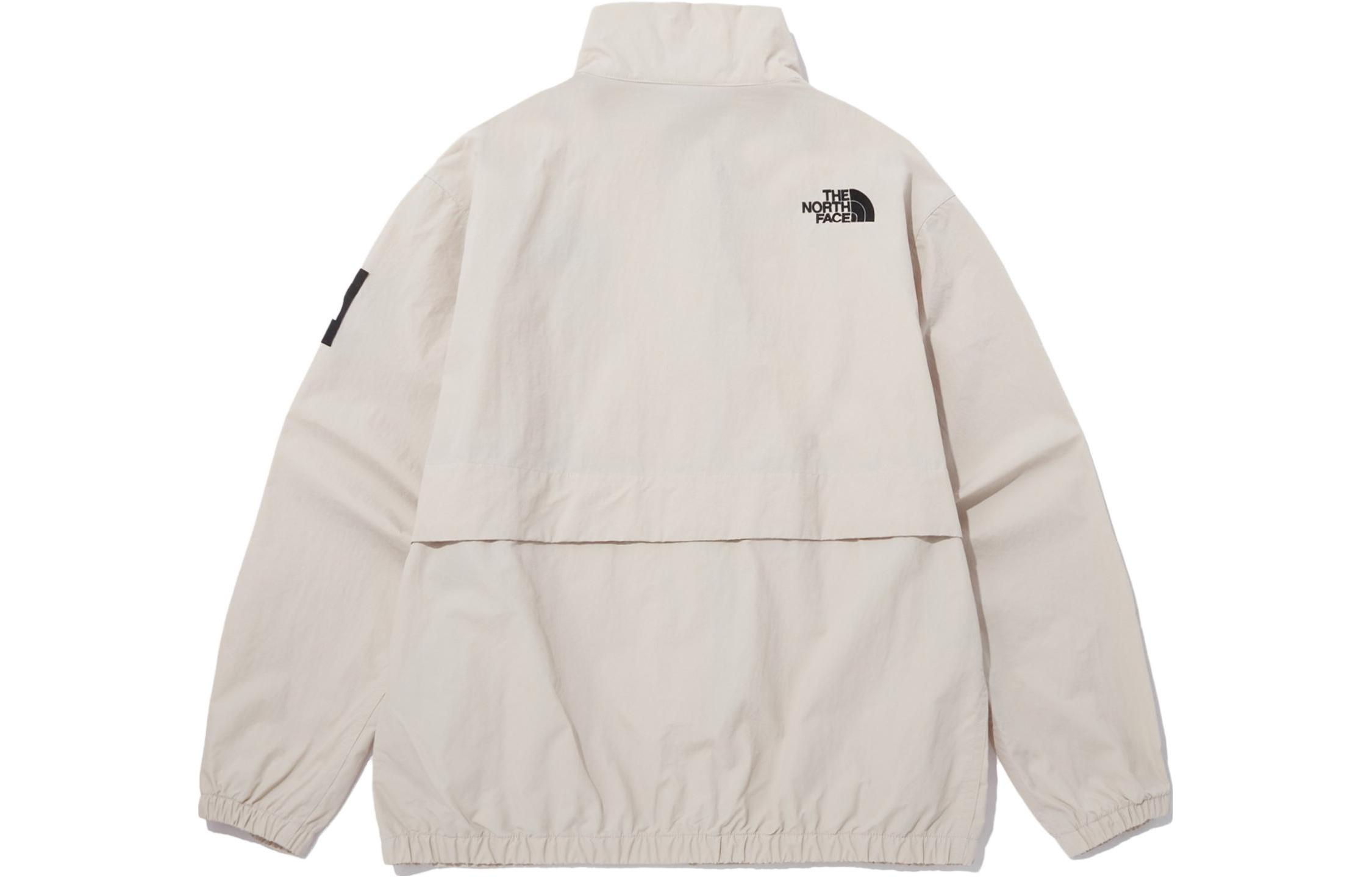 TNF Beige Solid Color Logo Print Zip-Up Jacket Unisex NJ3BP03K 圖 3