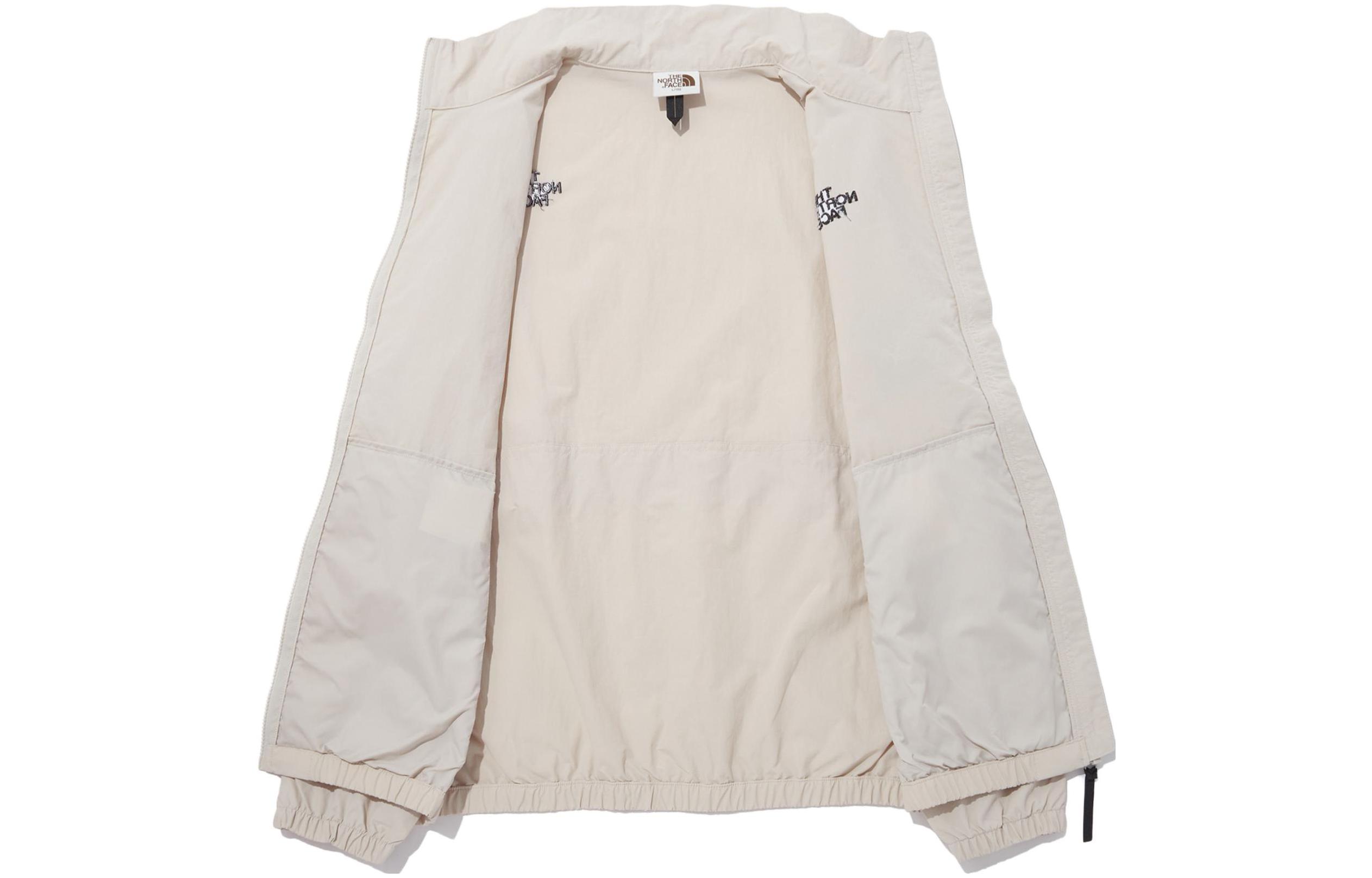 TNF Beige Solid Color Logo Print Zip-Up Jacket Unisex NJ3BP03K 圖 4