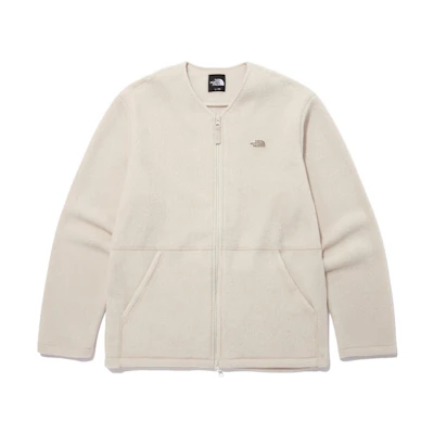 TNF Beige Solid Logo Patch Zip-Up Jacket NJ5JN62C