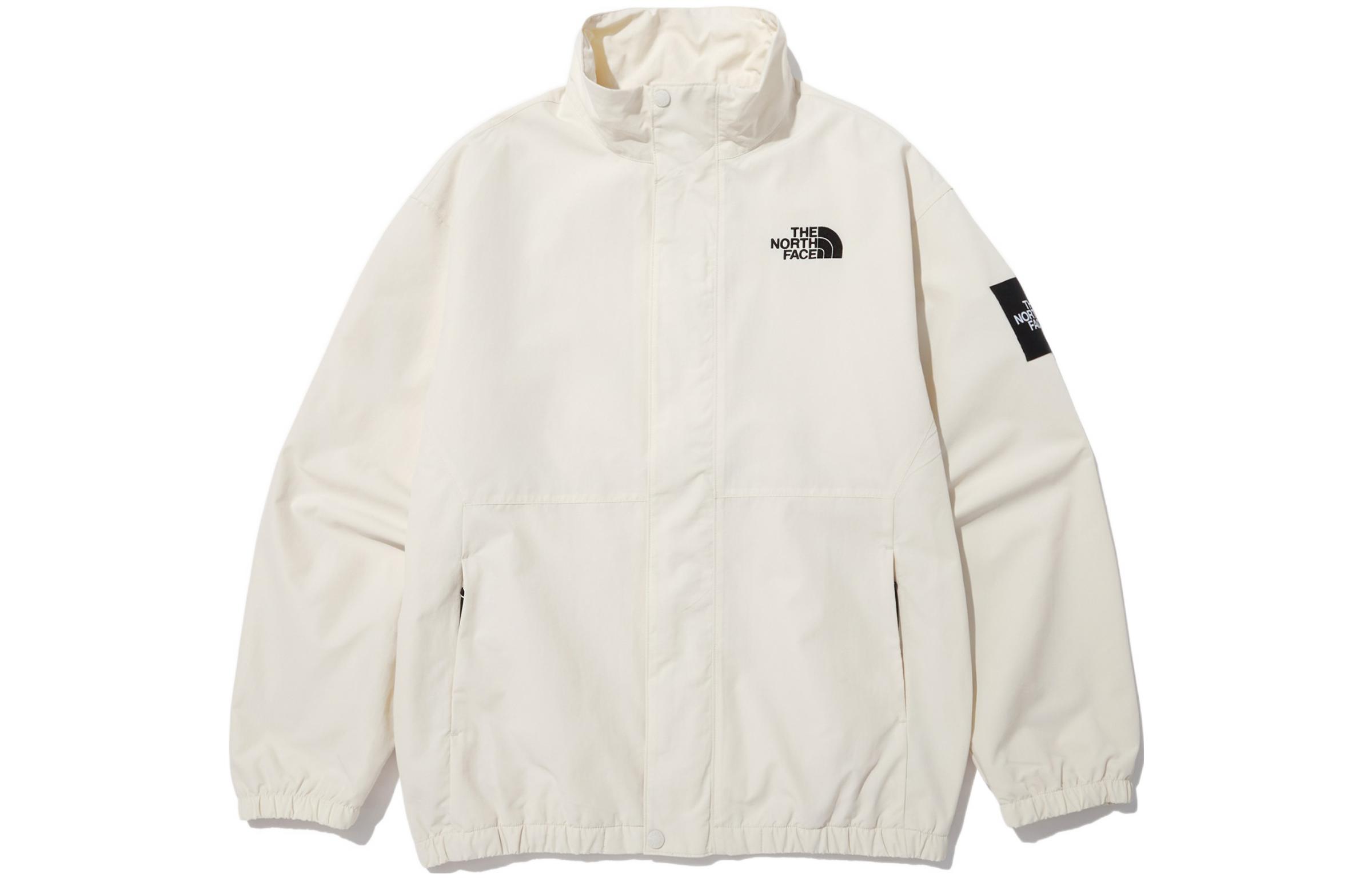 TNF Beige Solid Logo Zip-Up Jacket NJ3BN54L