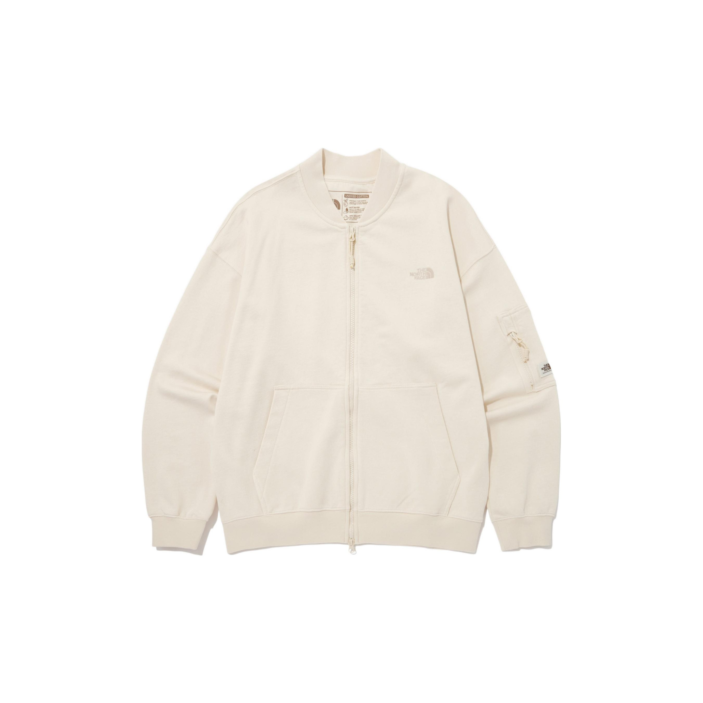 TNF Beige Solid Logo Zip-Up Long Sleeve Jacket NJ5JN60J