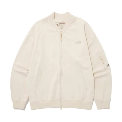 TNF Beige Solid Logo Zip-Up Long Sleeve Jacket NJ5JN60J