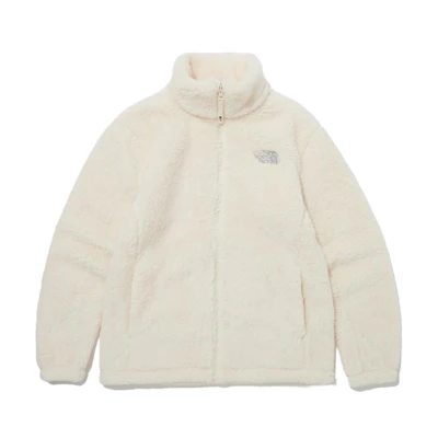 TNF Beige Stand Collar Oversized Zip-Up Jacket for Men NJ4FP65D