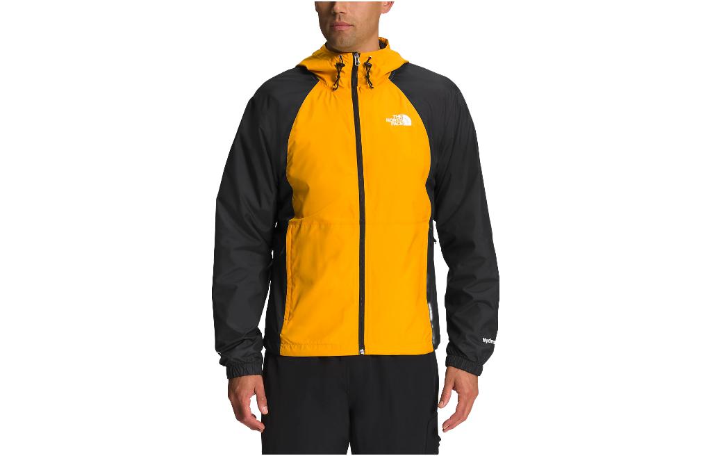 TNF Black & Yellow Logo Print Hooded Jacket Long Sleeve NF0A5J5G-ZU3