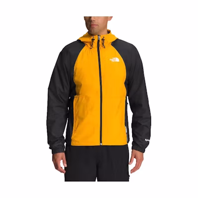 TNF Black & Yellow Logo Print Hooded Jacket Long Sleeve NF0A5J5G-ZU3