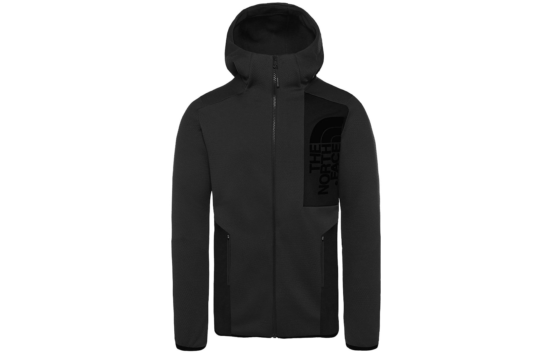 TNF Black Colorblock Logo Print Fleece Zip Hoodie NF0A3YG5-KY4