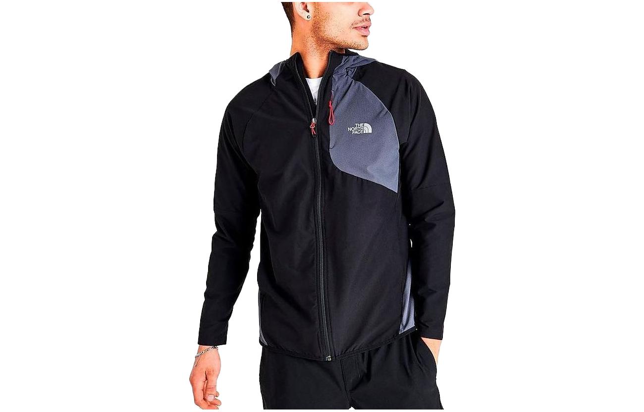 TNF Black Colorblock Logo Print Zip-Up Hoodie Jacket NF0A7ZHH-001