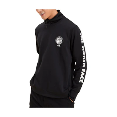 TNF Black Crewneck Letter Print Long Sleeve Sweatshirt NF0A46F4-JK3