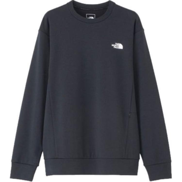 TNF Black Crewneck Logo Print Slim Fit Long Sleeve Sweatshirt NT32496K