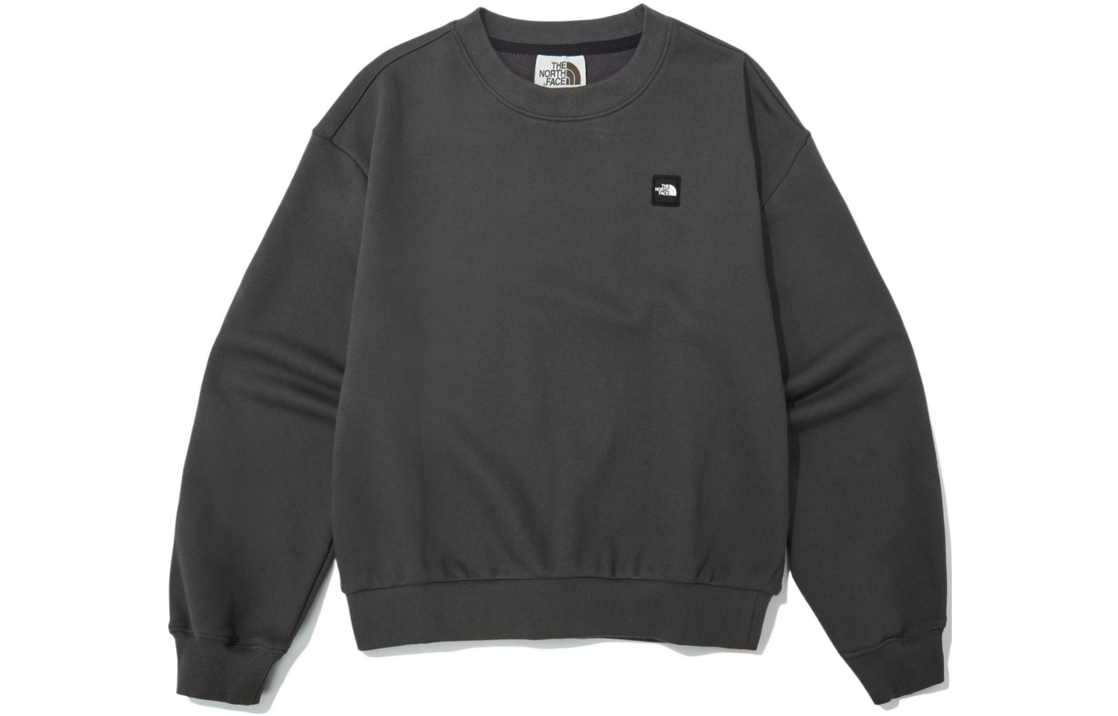 TNF Black Crewneck Logo Printed Unisex Sweatshirt NM5MN51J