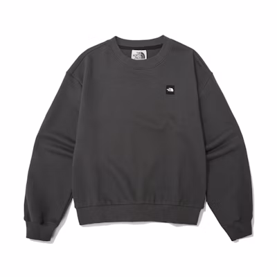 TNF Black Crewneck Logo Printed Unisex Sweatshirt NM5MN51J