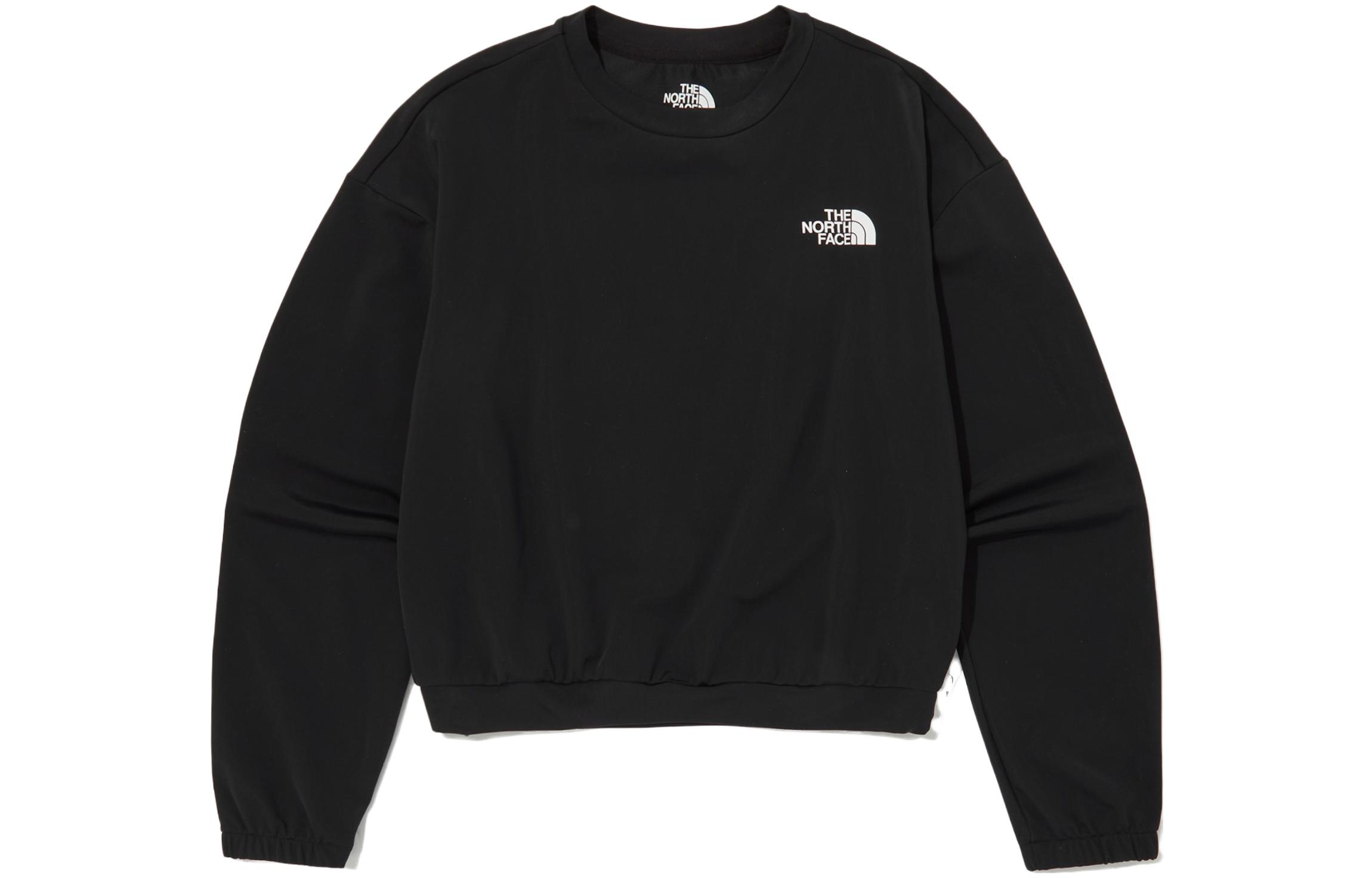TNF Black Crewneck Long Sleeve Sweatshirt with Logo NT7TP01J