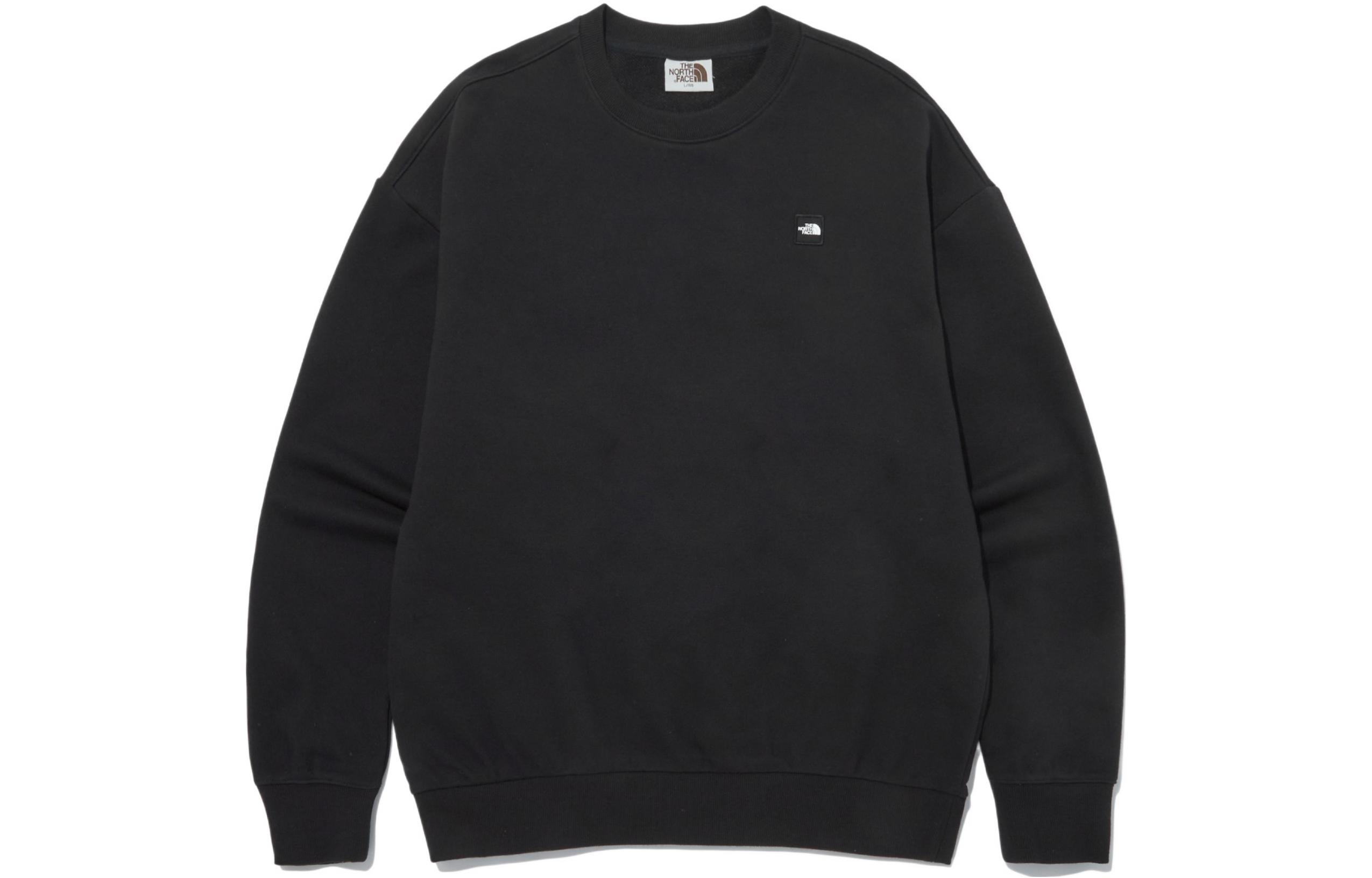 TNF Black Crewneck Oversized Pullover Long-Sleeve Sweatshirt NM5MP07J
