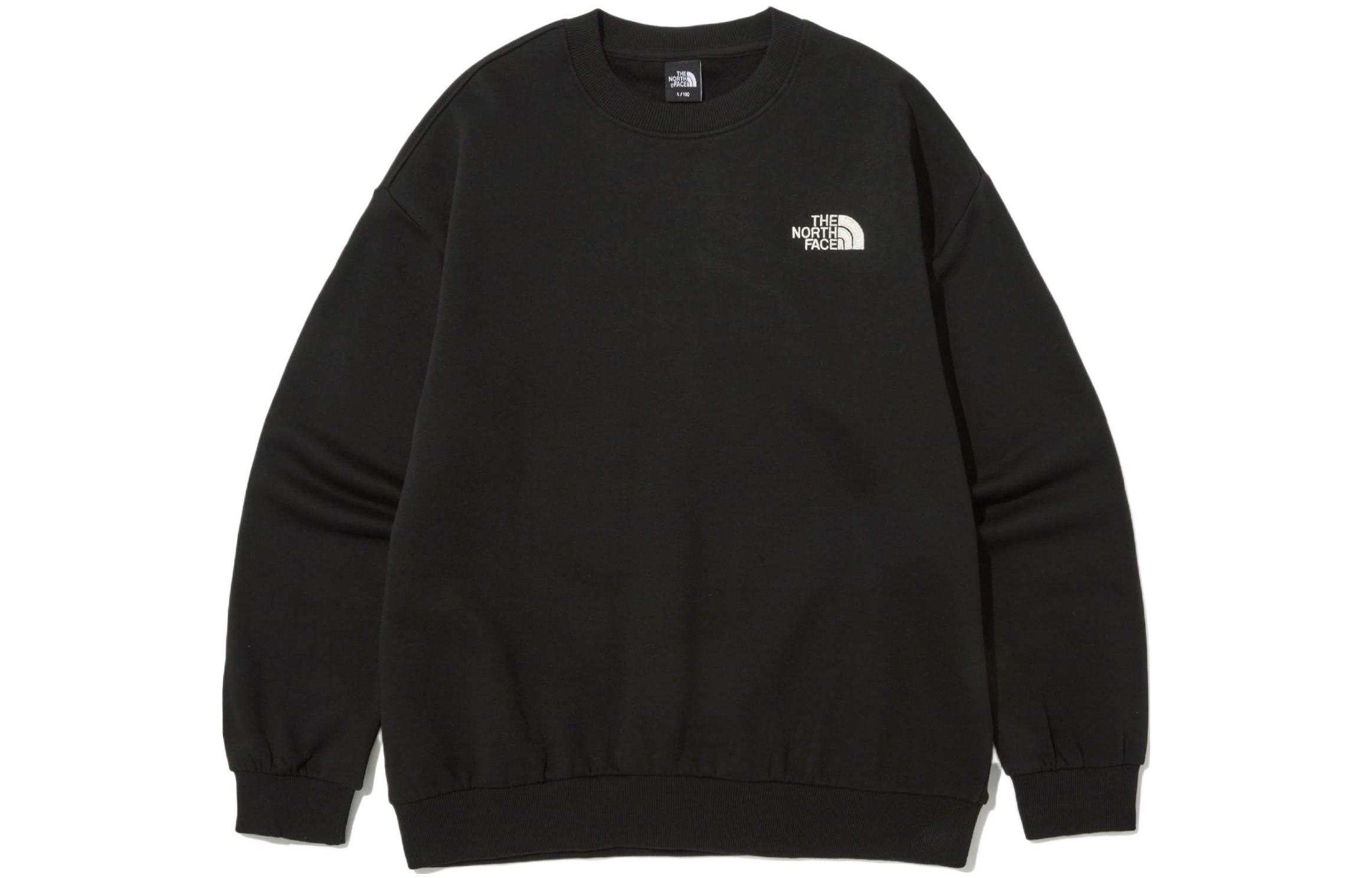 TNF Black Crewneck Printed Fleece Sweatshirt - Stylish & Cozy NM5MN90A