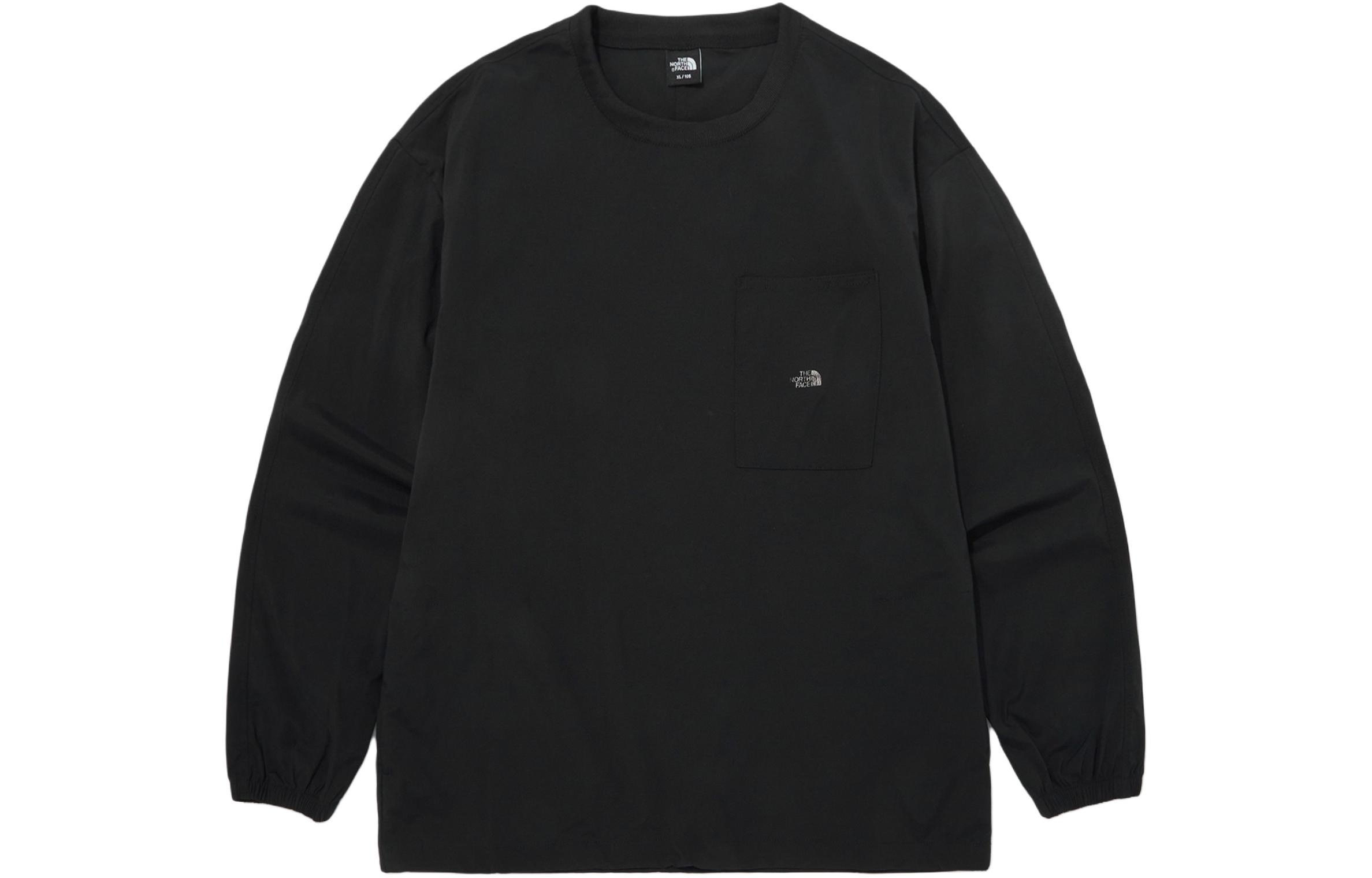 TNF Black Crewneck Pullover Sweatshirt - Solid & Loose Fit NM5MQ11A