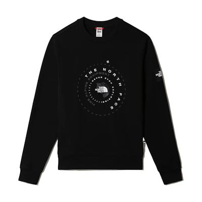 TNF Black Crewneck Sweatshirt with Circular Letter Print NF0A7R2M-JK3