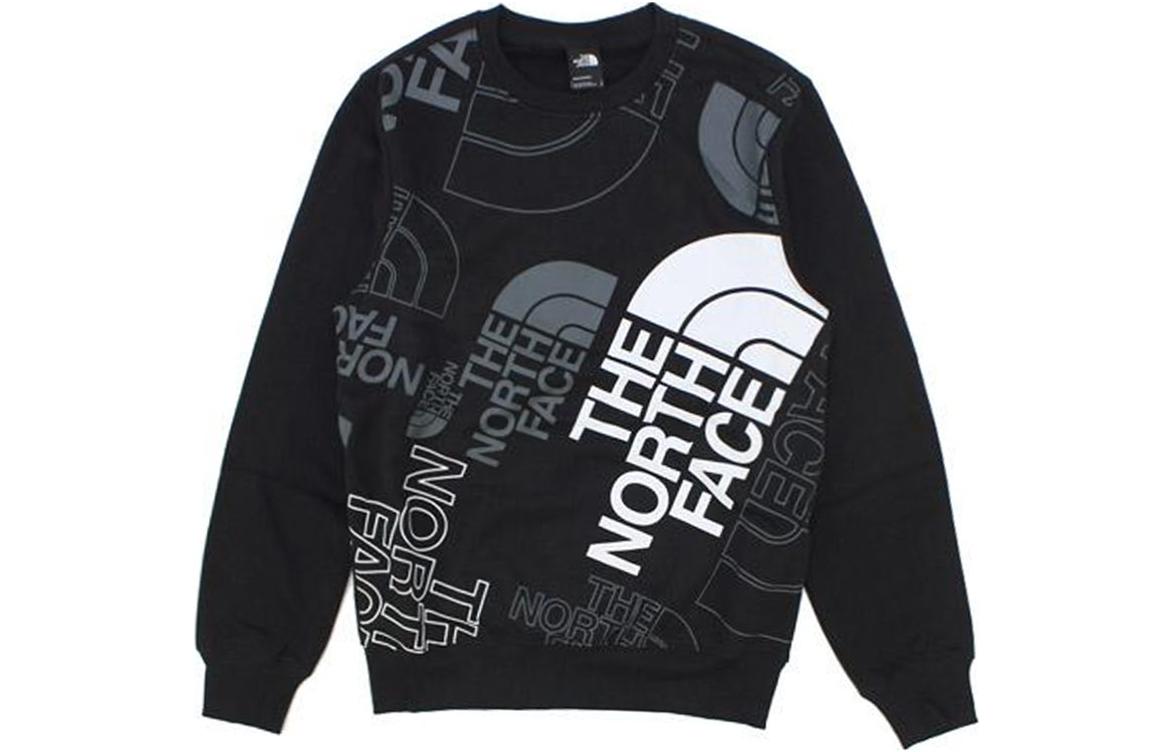 TNF Black Crewneck Sweatshirt with Front Logo Print NF0A7UO6-KX7