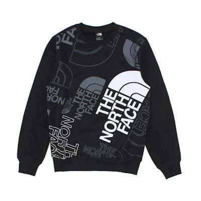 TNF Black Crewneck Sweatshirt with Front Logo Print NF0A7UO6-KX7