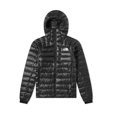 TNF Black Down Hooded Winter Jacket - Casual Solid Color. NF0A4P6C-JK3