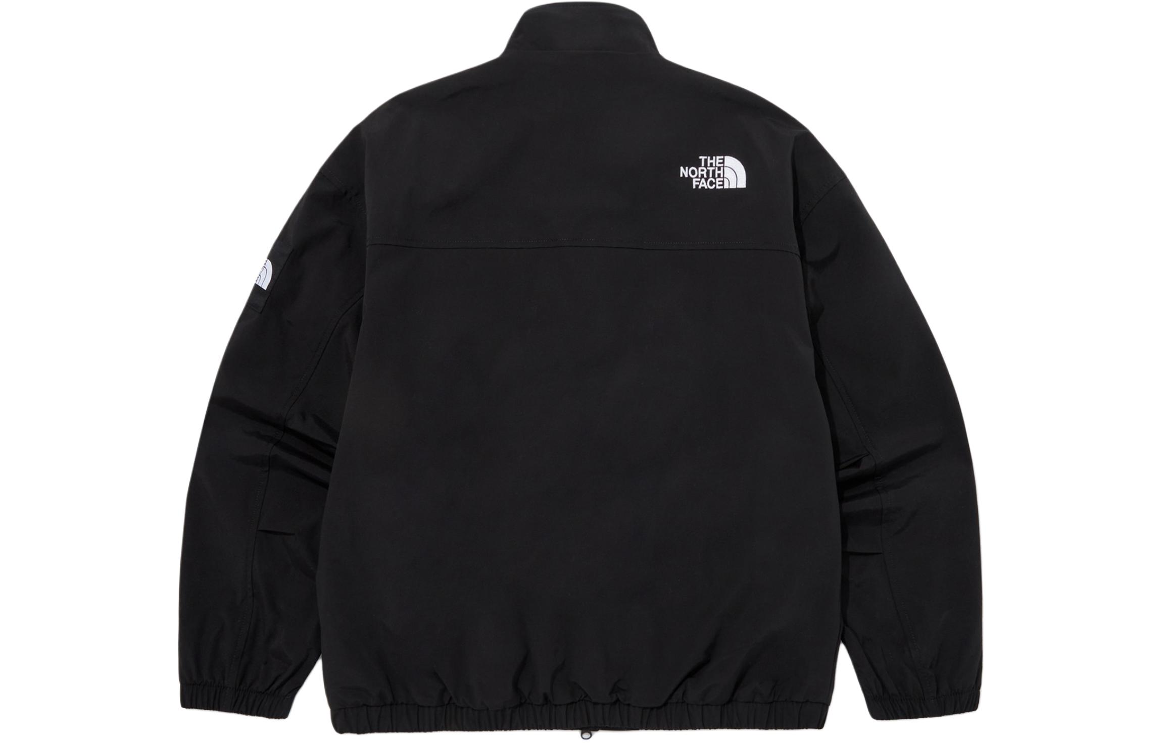 TNF Black Embroidered Logo Stand Collar Loose Zip Jacket Unisex NJ3BQ02J 圖 3