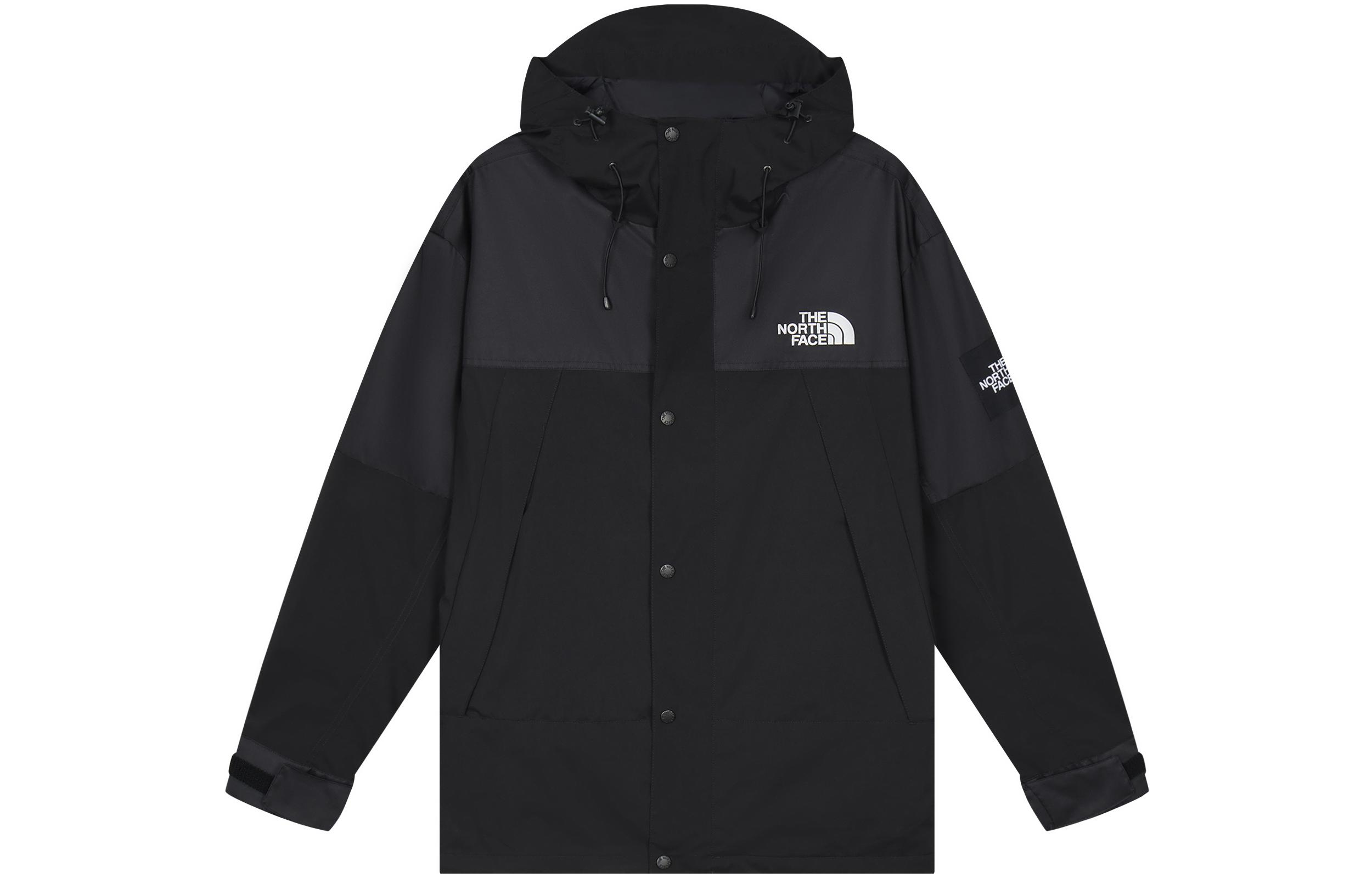 TNF Black Embroidered Logo Waterproof Hiking Jacket Unisex NI2HQ01P