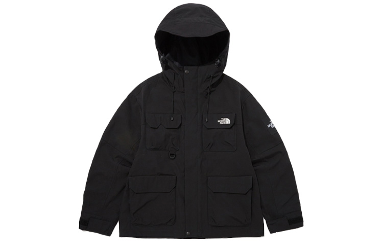 The North Face Black Embroidered Logo Windbreaker Multi-Pocket Jacket Unisex NJ3BP50J