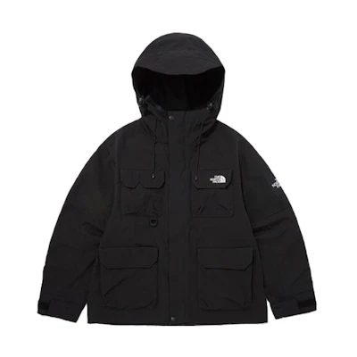 TNF Black Embroidered Logo Windbreaker Multi-Pocket Jacket Unisex NJ3BP50J