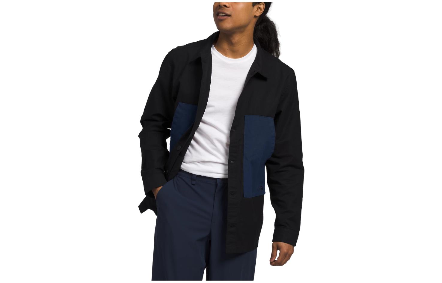 TNF Black Field Shacket Solid Color Button-Up Jacket NF0A84FB-92H