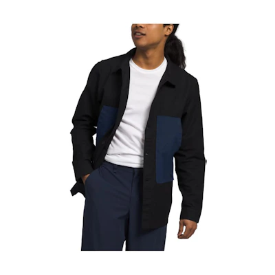 TNF Black Field Shacket Solid Color Button-Up Jacket NF0A84FB-92H