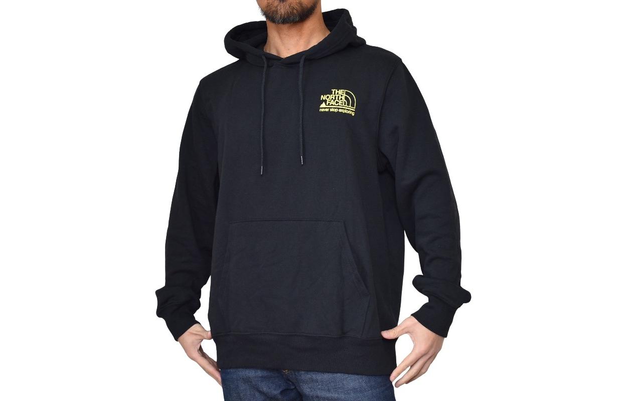 TNF Black Fleece Hoodie with Letter Graphic Design NF0A822O-JK3