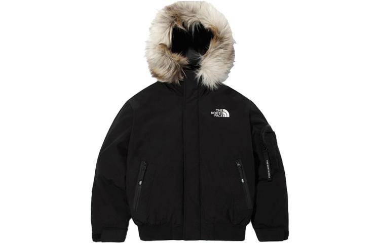 TNF Black Fur Hooded Insulated Winter Jacket Unisex Short Length NJ1DM55J