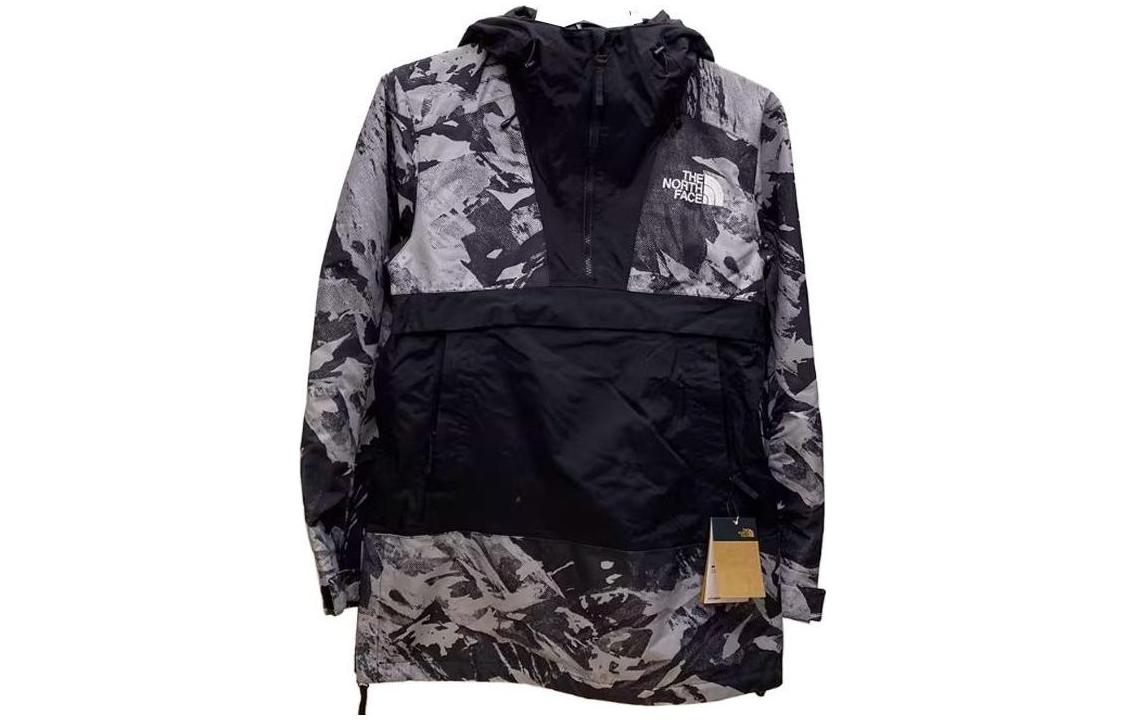 TNF Black Gray Half-Zip Hooded Waterproof Jacket NF0A4QXE-9G8 圖 2