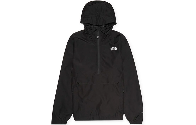 The North Face Black Half-Zip Logo Waterproof Hooded Jacket NF0A558H-JK3