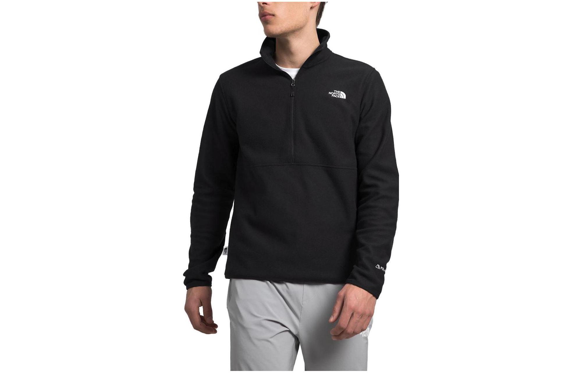 The North Face Black Half-Zip Pullover Sweatshirt with Logo Print NF0A7ZX7-JK3