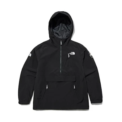 TNF Black Half-Zip Windbreaker Jacket with Logo Embroidery (Unisex) NA4HL51K