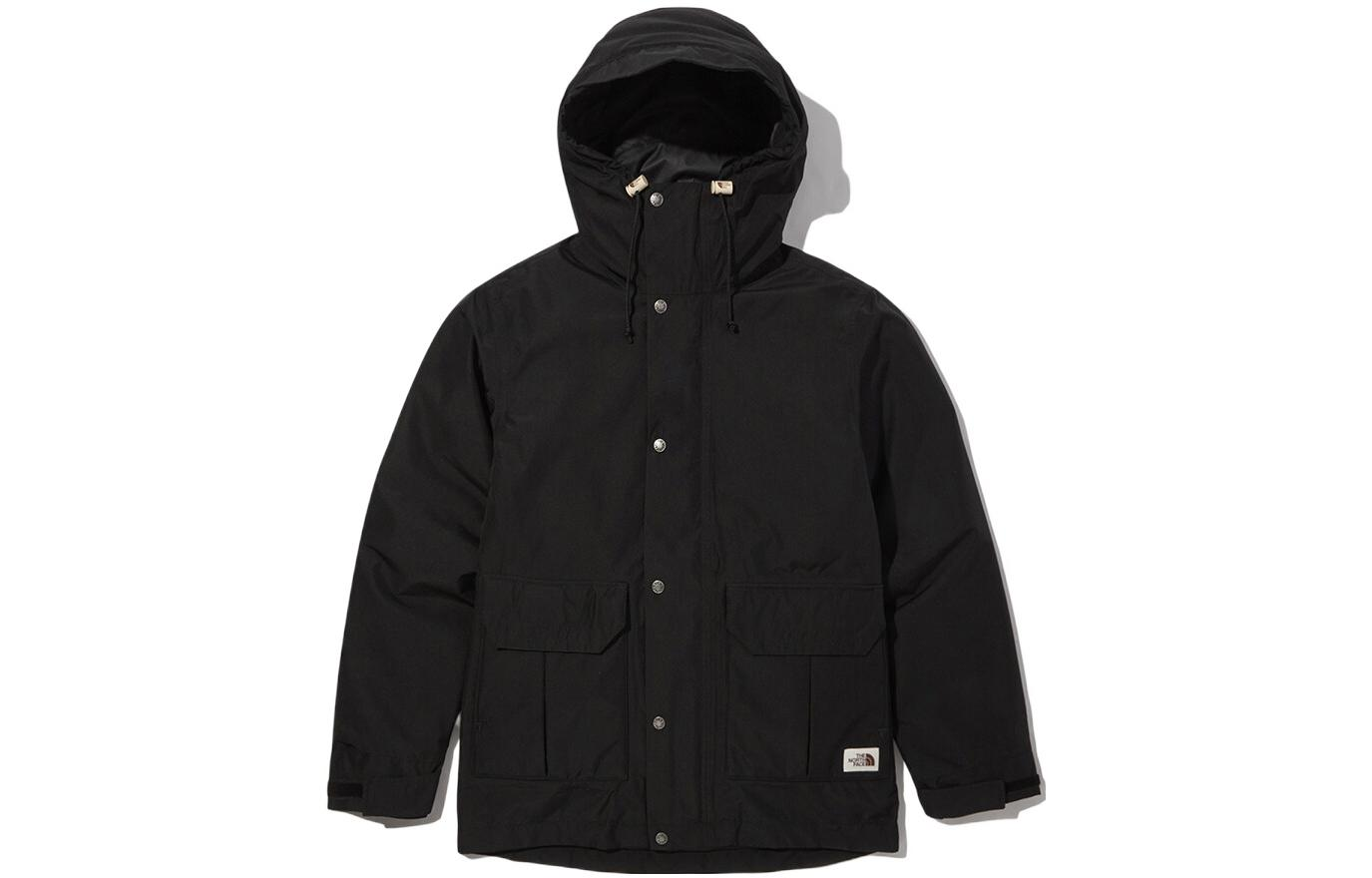 TNF Black Hooded Drawstring Single-Breasted Jacket NJ2YM50A