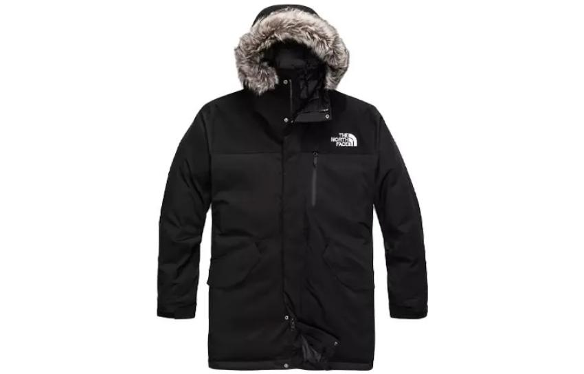 TNF Black Hooded Fur Trim Puffer Jacket NF0A7V2P-JK3