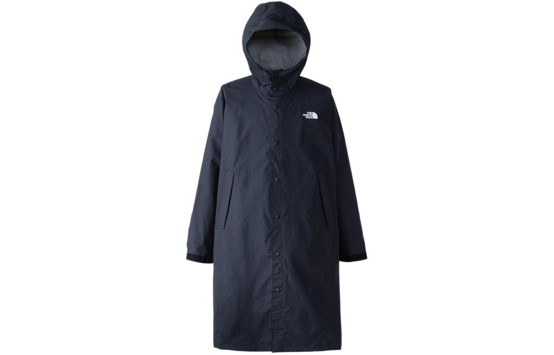 TNF Black Hooded Long Jacket with Logo Print NP12432-K