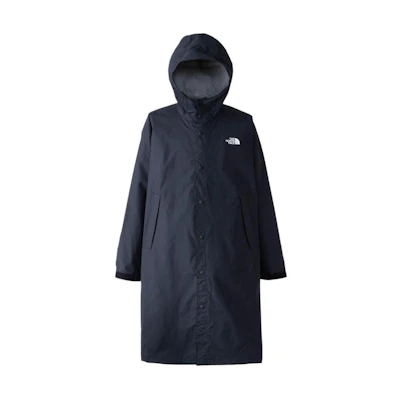TNF Black Hooded Long Jacket with Logo Print NP12432-K