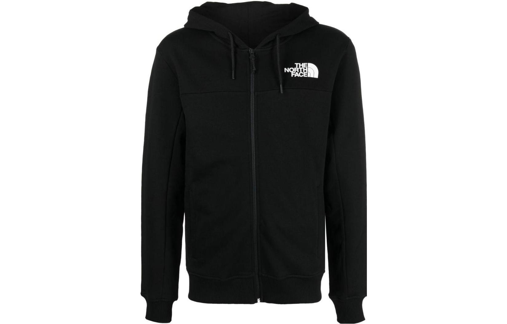 TNF Black Hoodie with Solid Logo Print and Zipper NF0A7K31
