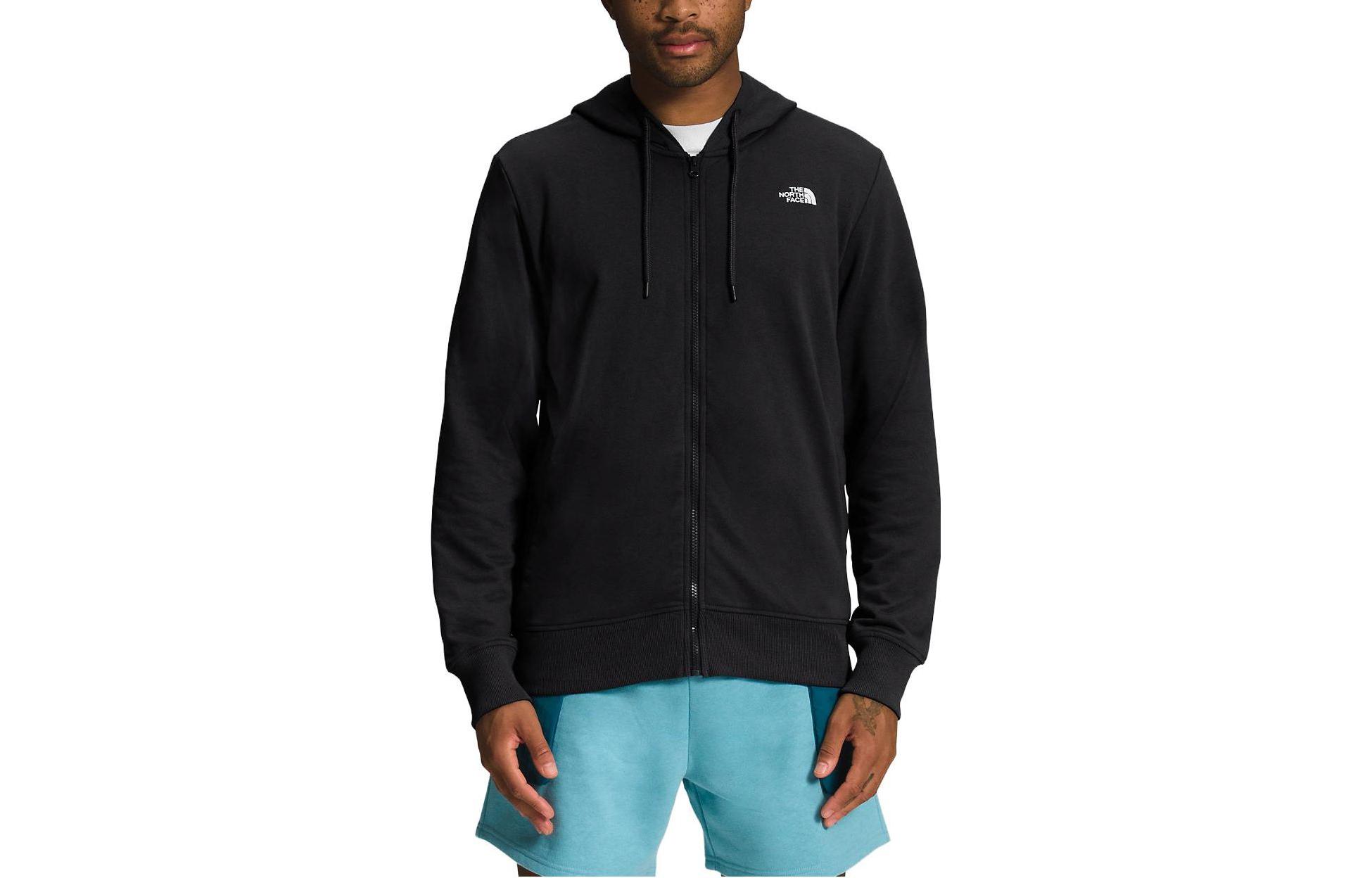 TNF Black Hoodie with Solid Logo Print and Zipper NF0A81TV-JK3