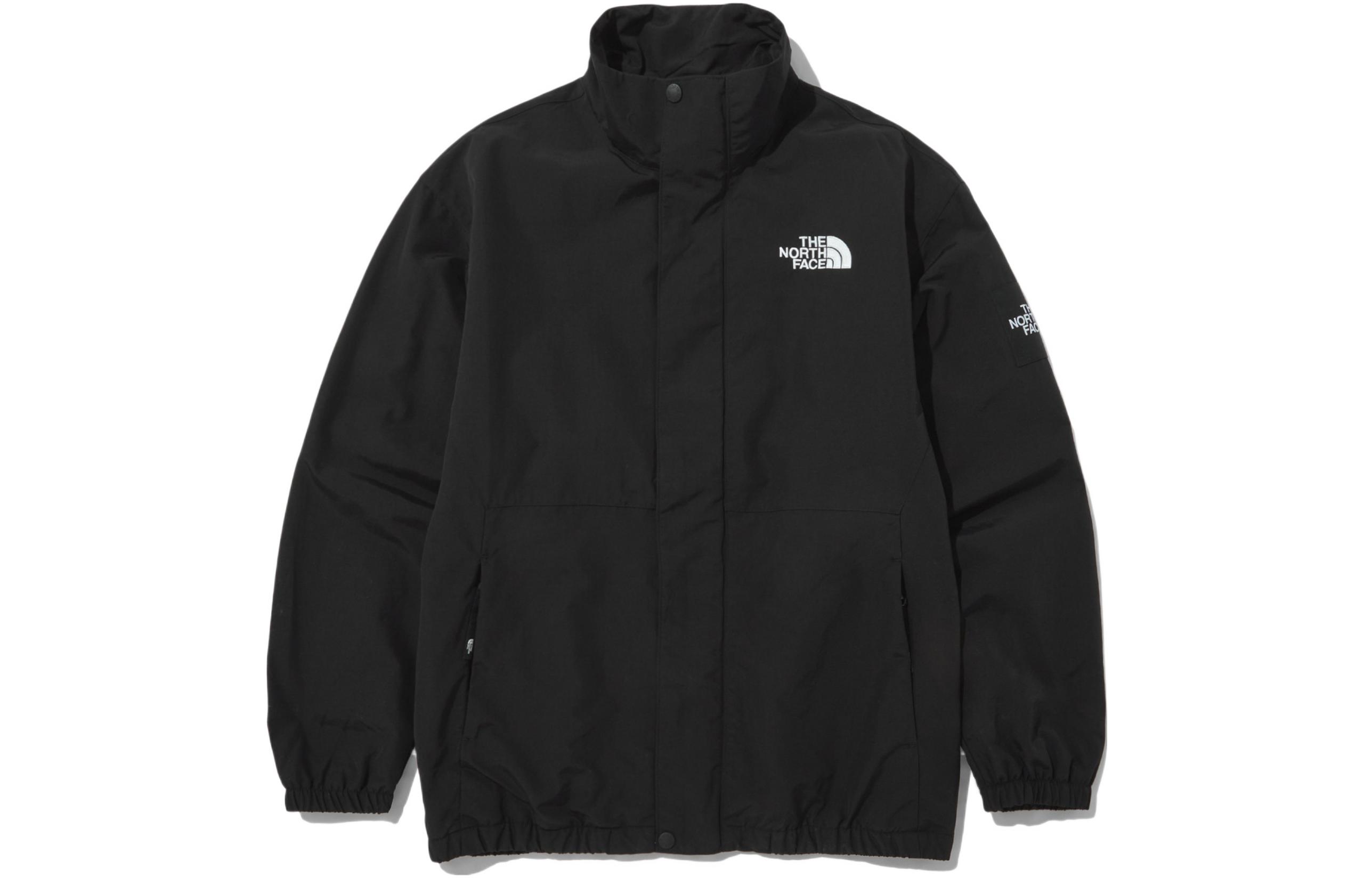 TNF Black Jacket with Front Logo Print and Solid Design NJ3BN54J