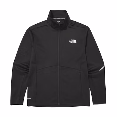 TNF Black Logo Embroidered Zip-Up Jacket with Stand Collar NJ5JN70A