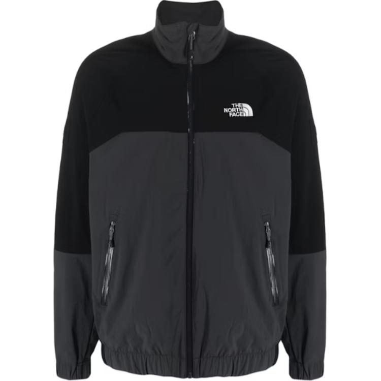 TNF Black Logo Embroidered Zip-Up Jacket with Stand Collar NF0A852S-MN8