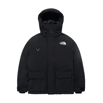TNF Black Logo Multi-Pocket Down Hoodie Jacket Unisex NJ1DQ64A